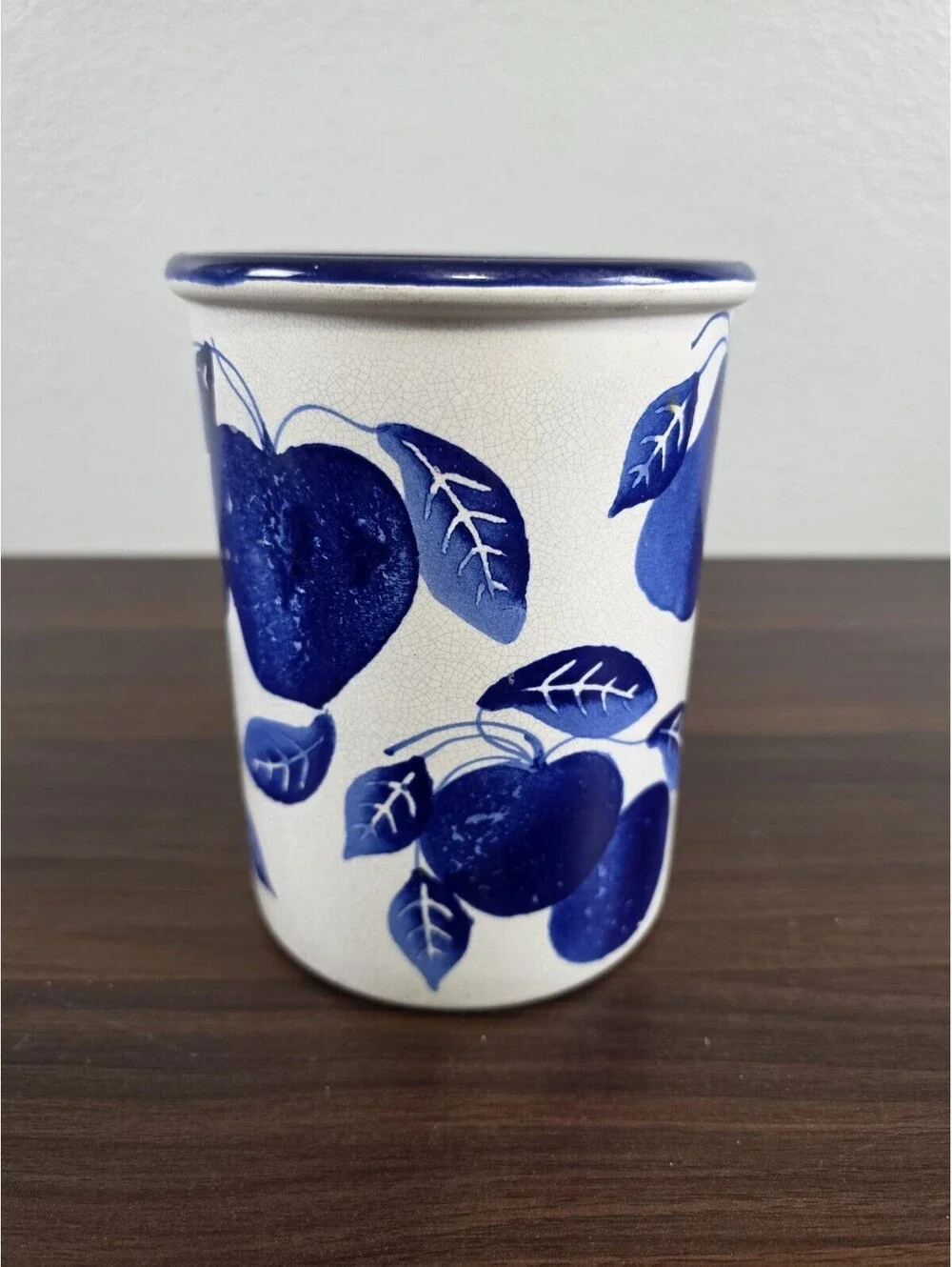 Ceramiche Alfa Blue and White Ceramic Container Made In Italy